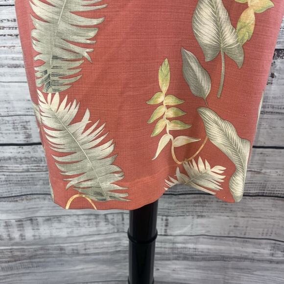 Tommy Bahama Skirt size 6 Orange Green Floral Tropical Silk Straight Knee Casual - Picture 5 of 9